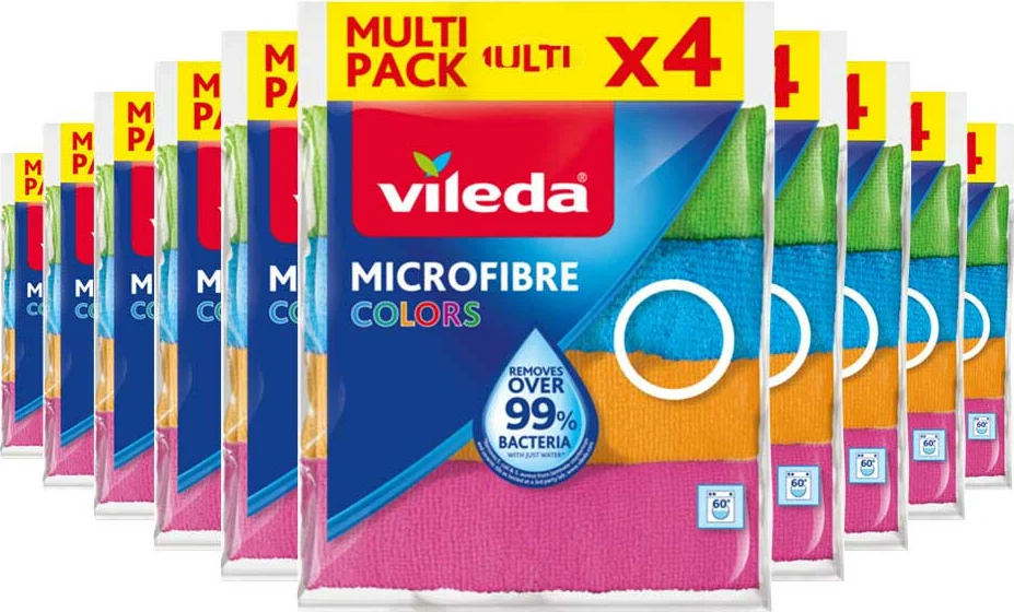 10x Vileda Microvezeldoek Colors 4 stuks