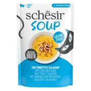 12x Schesir Complementary in Soep Kattenvoer Nat Tonijn & Inktvis 40 gr