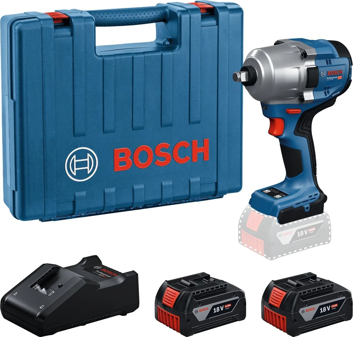 Bosch Professional GDS 18V-780 Accu slagmoersleutel 780Nm 1/2" frictiering 18V 5.0Ah in koffer - 06019P4021