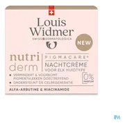 Louis Widmer nutriderm Pigmacare Nachtcrème Zonder Parfum 50 ml