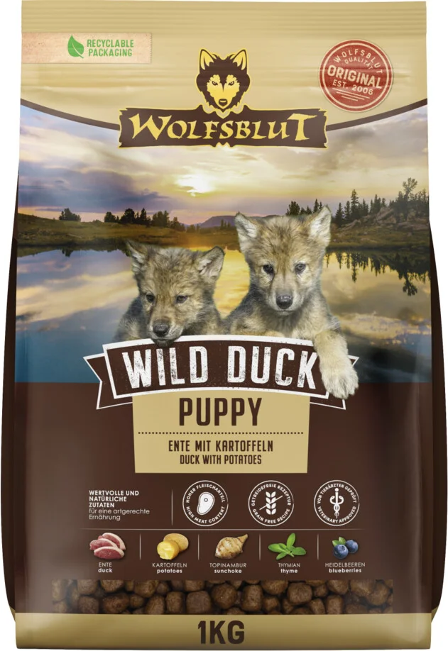 5x Wolfsblut Wild Duck Puppy 1 kg