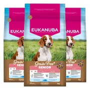 3x Eukanuba Hondenvoer Droog Grain Free Small/Medium Senior Oceaanvis 3 kg