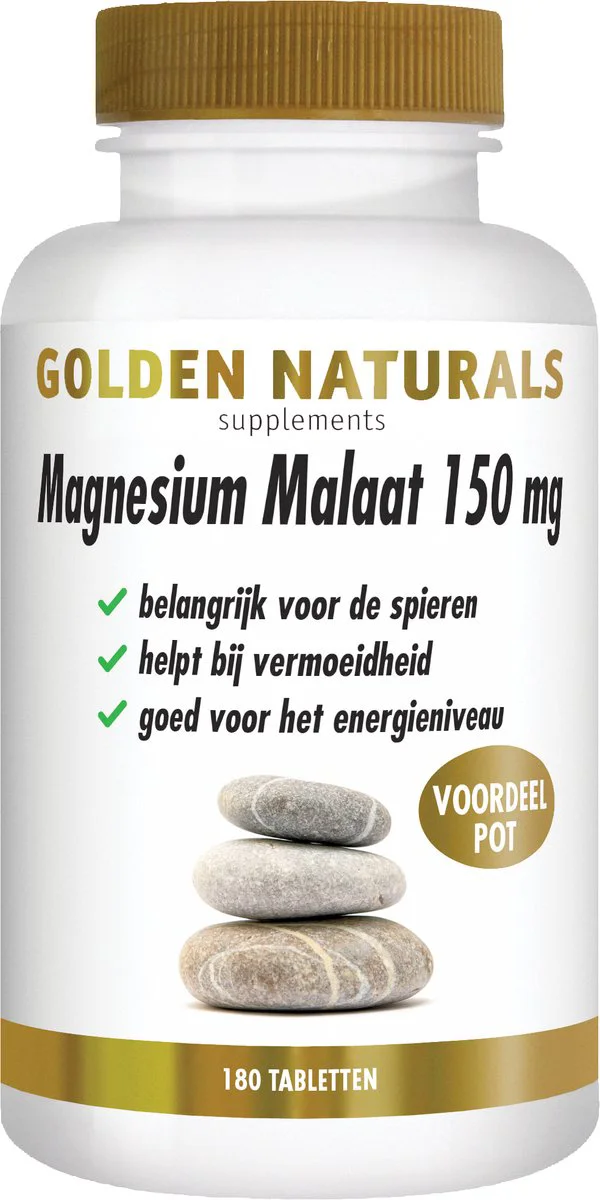 Golden Naturals Magnesium Malaat 150 mg 180 tabletten