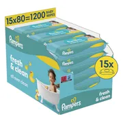 Pampers Billendoekjes Fresh Clean Navulpak 15x80 = 1200 stuks