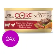 24x Wellness Core Kattenvoer Signature Selects Chunky Kip - Rund 79 gr