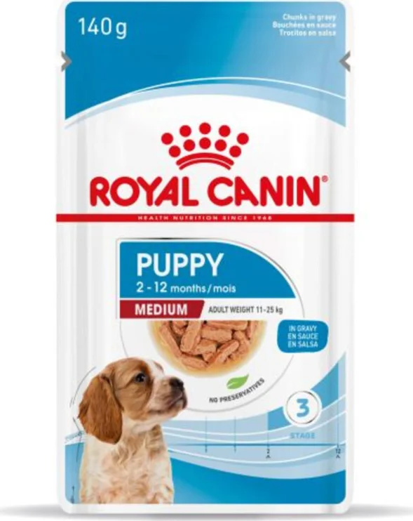 10x Royal Canin Medium Puppy Hondenvoer Nat 140 gr