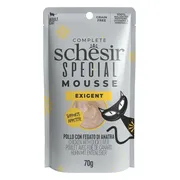 12x Schesir Special Cat Mousse Exigent Kip & Eendenlever 70 gr