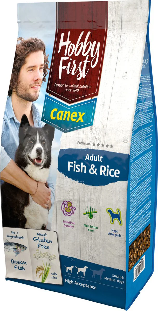 HobbyFirst Canex Hondenvoer Adult Vis & Rijst 3 kg