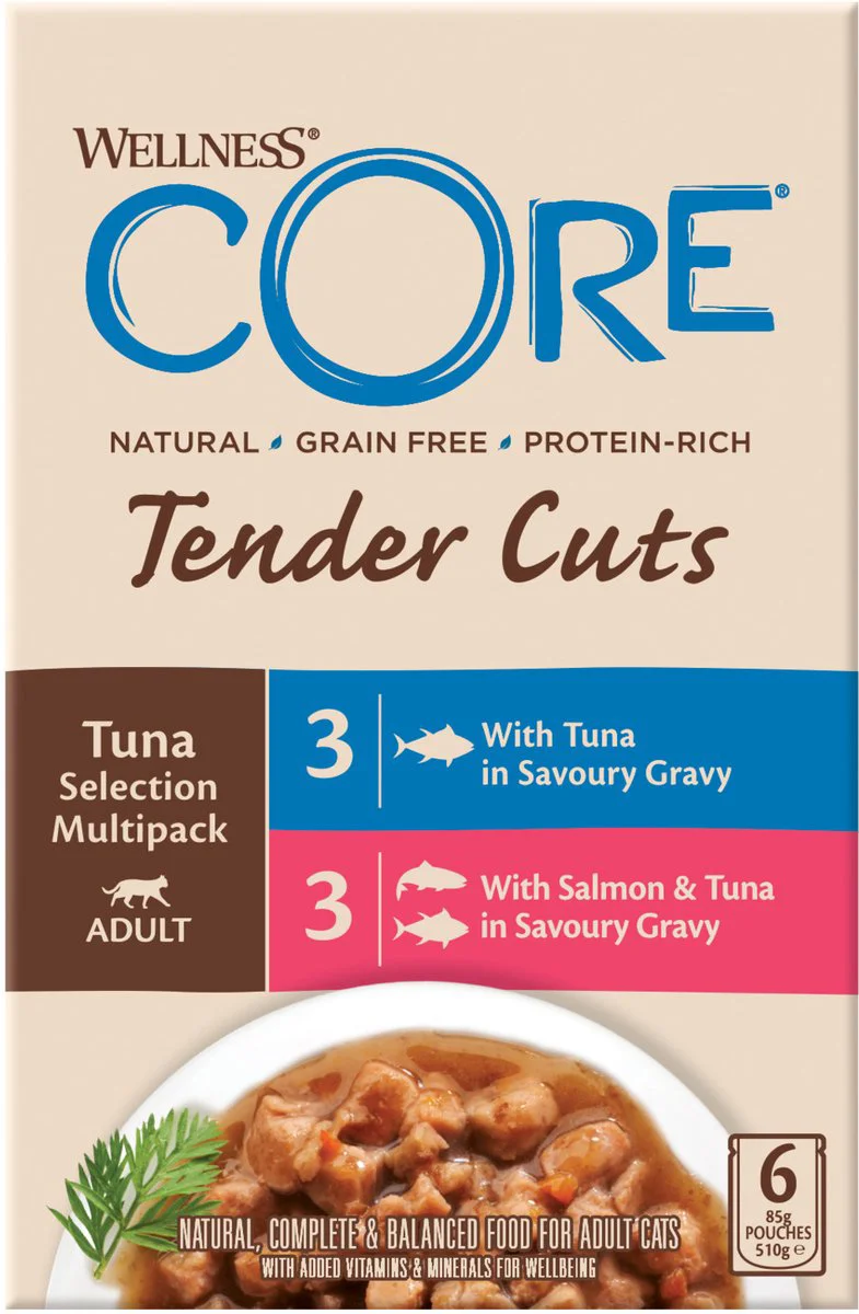 Wellness Core Kattenvoer Tender Cuts Selection 6-pack Tonijn 6 x 85 gr