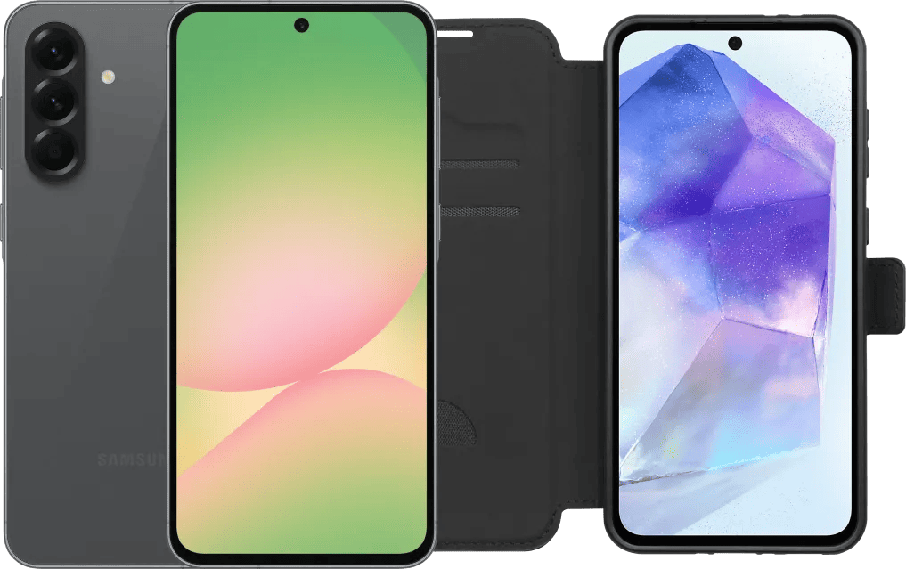Samsung Galaxy A56 128GB Zwart 5G + BlueBuilt Book Case Zwart