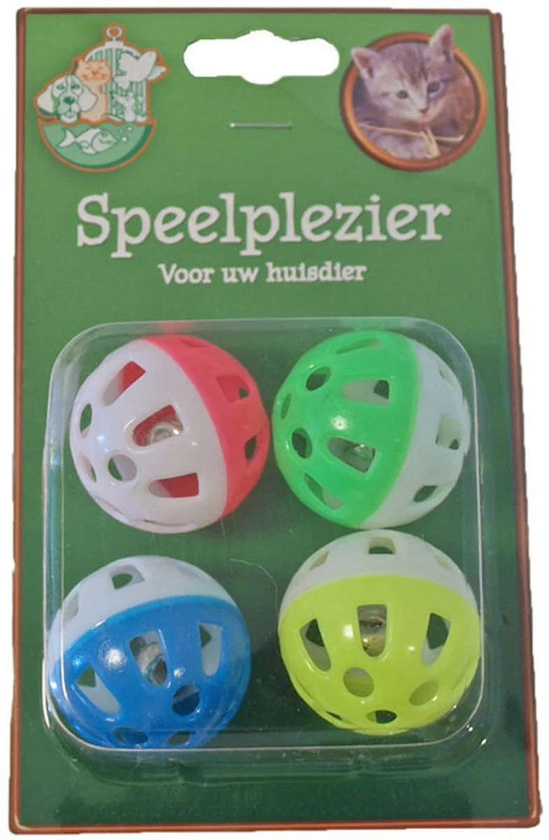 Boon Kattenspeelgoed Bal met Bel 4 stuks