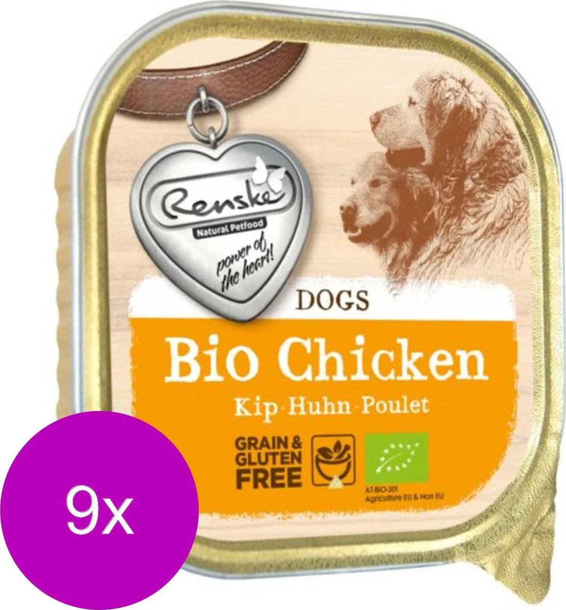 9x Renske Bio Vers Gestoomd Hondenvoer Nat Kip 300 gr