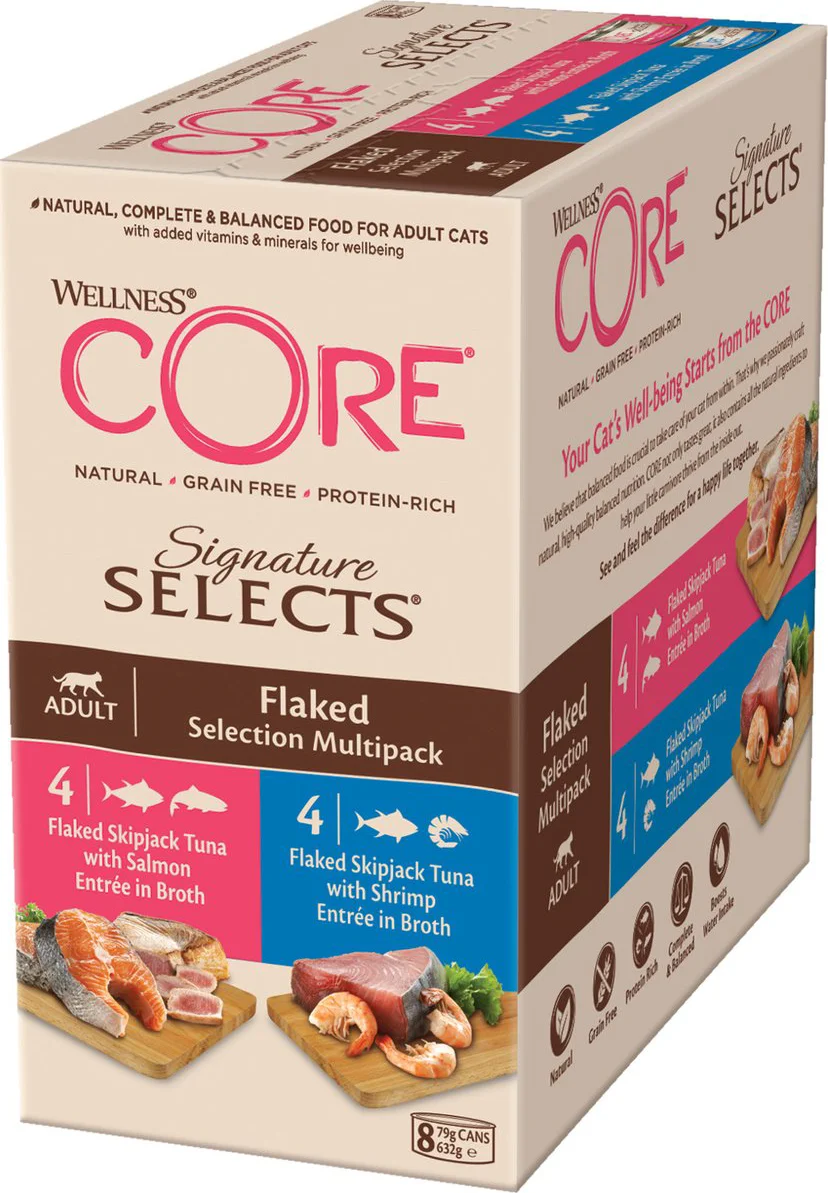 Wellness Core Kattenvoer Signature Selects Flaked 8-pack 8 x 79 gr