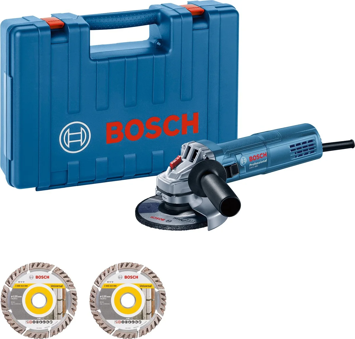 Bosch Professional GWS 880 + 2x diamantschijf