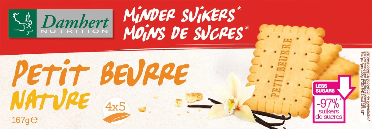 Damhert Petit Beurre Koekjes - Minder Suikers 167GR