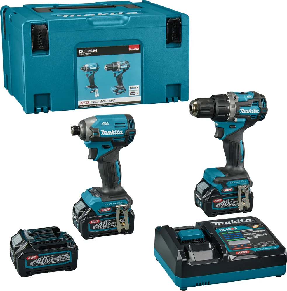 Makita DK0198G201 Accu combiset 2-delig (DF002G + TD003G) XGT 40V Max 2.5Ah in Mbox