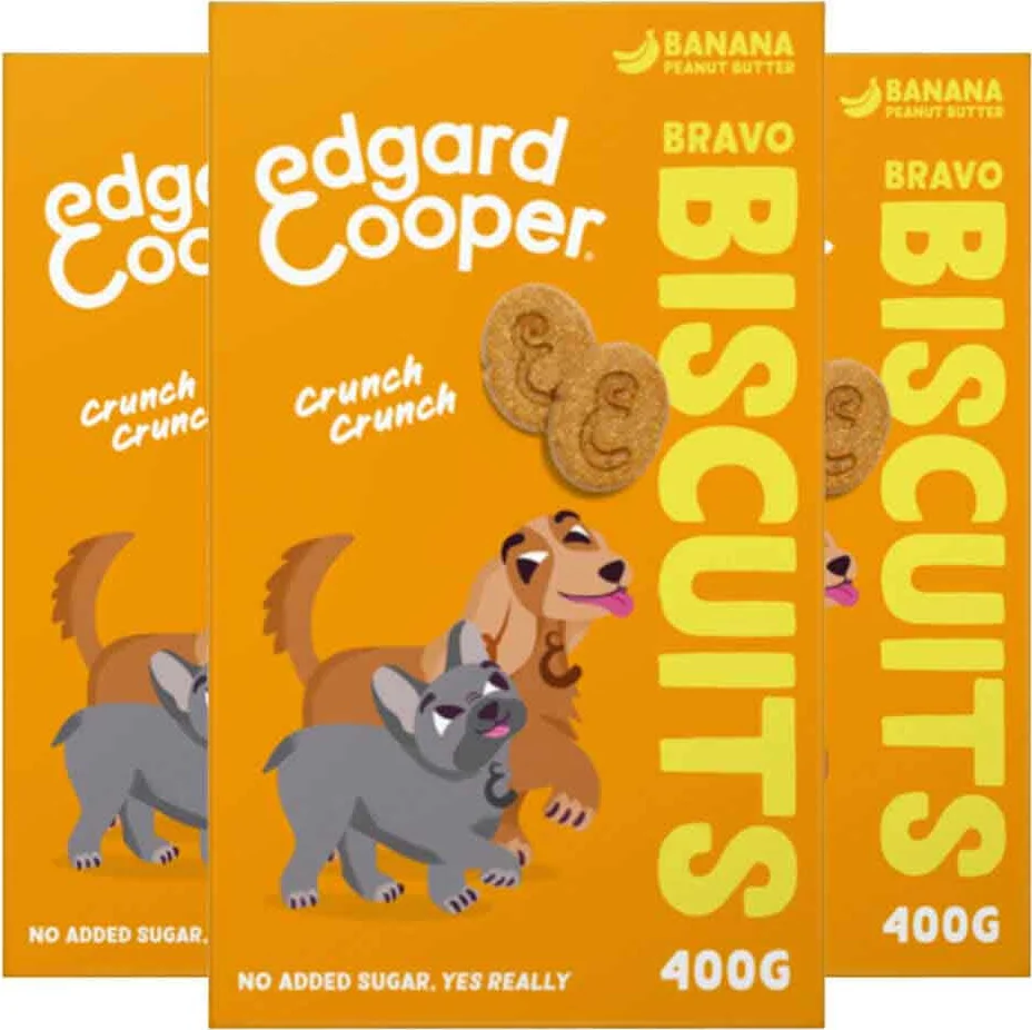 3x Edgard & Cooper Adult Biscuit Banaan & Pinda 400 gr