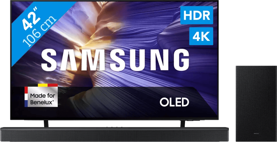 Samsung 42" OLED S90F (2025) + Samsung HW-B750F Zwart