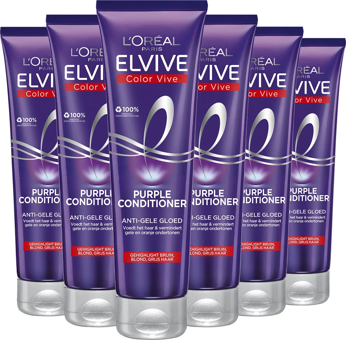 6x L'Oréal Elvive Color Vive Purple Conditioner 150 ml
