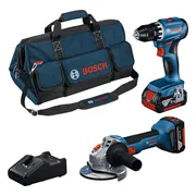 Bosch Professional Accu combiset 2-delig (GSR 18V-45 + GWS 18V-8) 18V 4.0Ah in tas - 0615A5007N