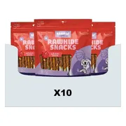 10x Braaaf Hondensnack Rol Sticks Kip 12,5 cm 300 gr