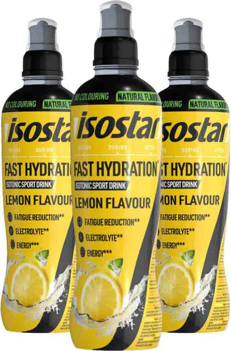 3x Isostar Fast Hydration & Perform Lemon 500 ml