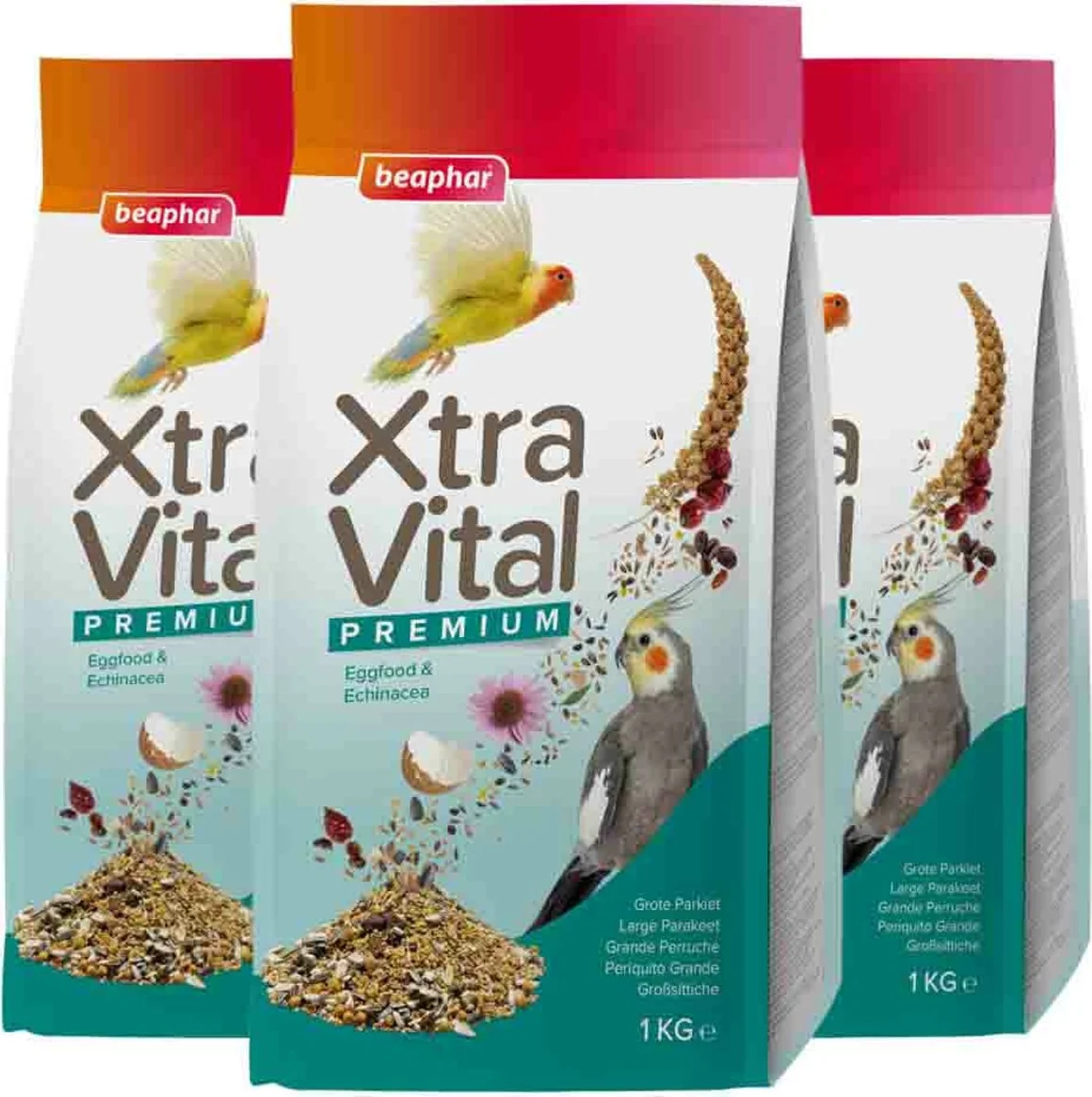 3x Beaphar XtraVital Grote Parkiet 1 kg