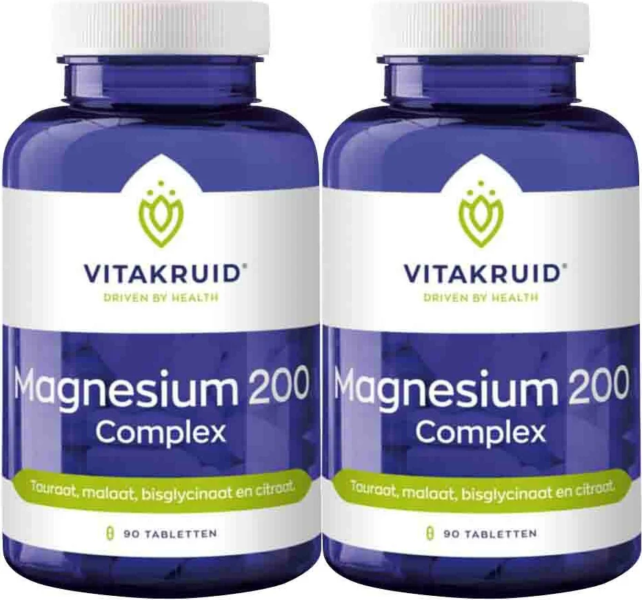2x Vitakruid Magnesium 200 Complex 90 tabletten