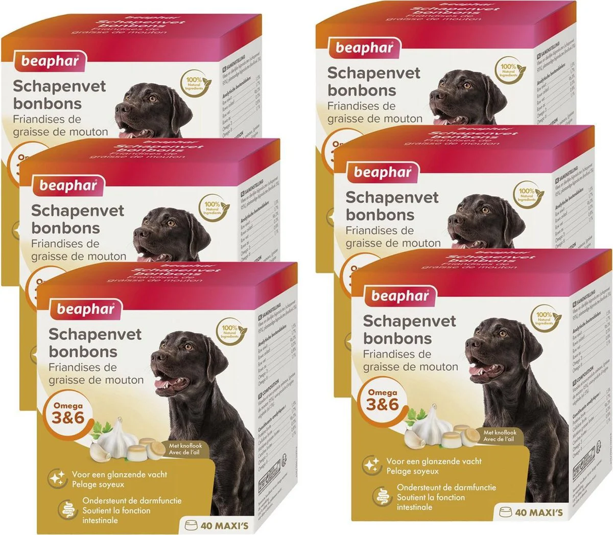 6x Beaphar Schapenvet Bonbons Knoflook 245 gr