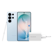 Samsung Galaxy S26 Ultra 512GB Lichtblauw 5G + BlueBuilt Oplader 65 Watt Wit