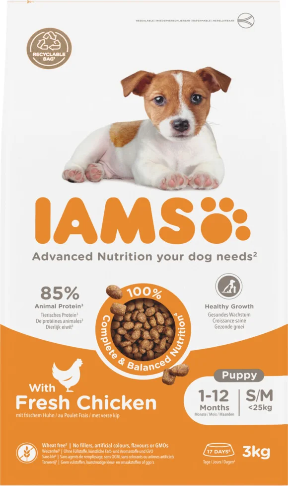 3x IAMS Dog Puppy - Junior Small - Medium Kip 3 kg