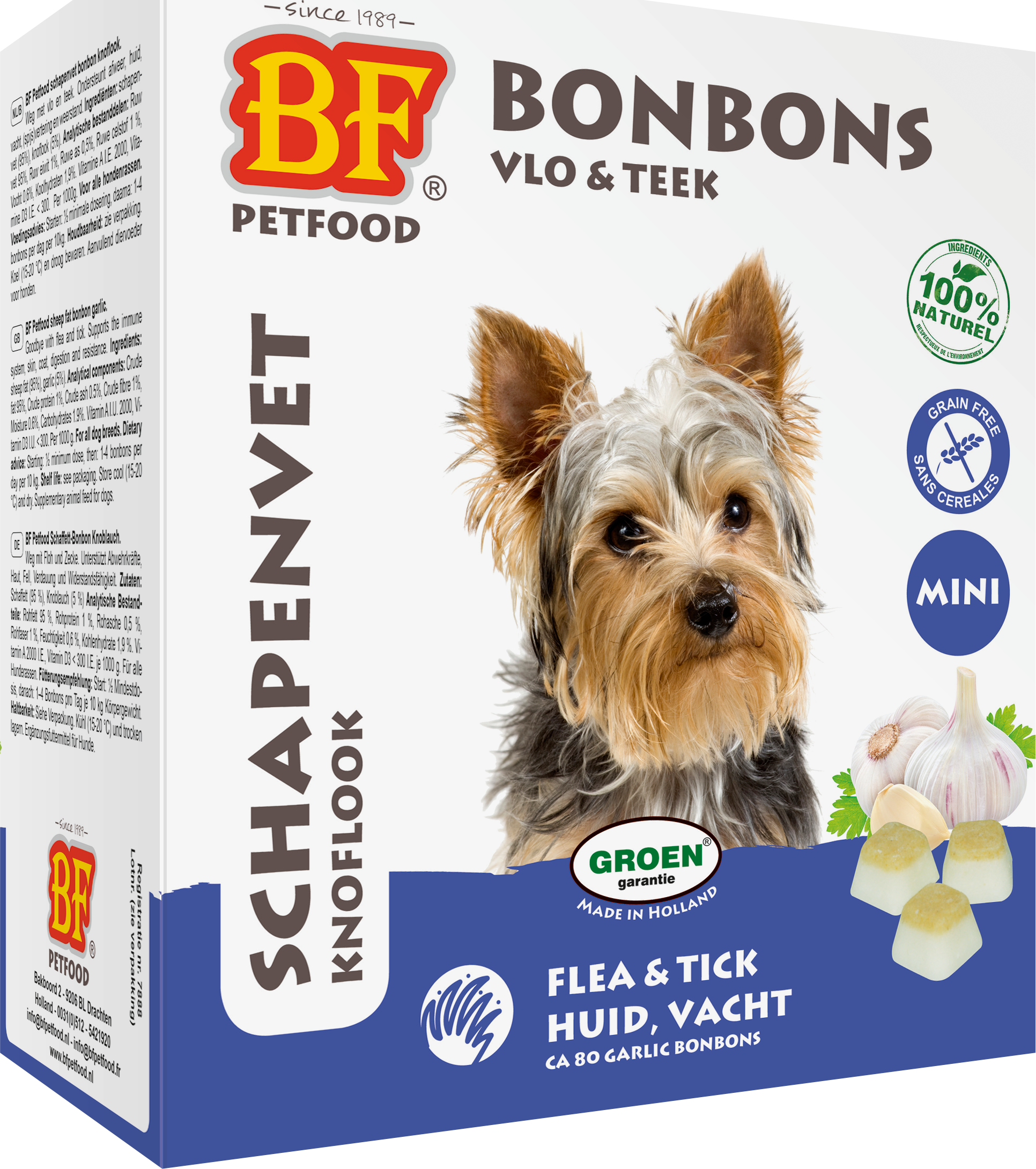 BF Petfood Schapenvet Mini Bonbons Knoflook 80 stuks