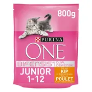 Purina ONE Kattenvoer Droog Junior Kip 800 gr