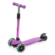 LifeGoods Kinderstep - Step 2-5 Jaar - 3 Lichtgevende LED Wielen - Hoogte Verstelbaar - Jongens/Meisjes - Paars