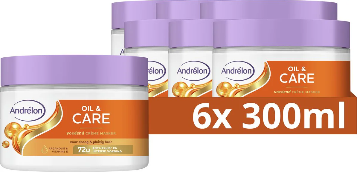 6x Andrélon Crème Haarmasker Oil & Care 300 ml