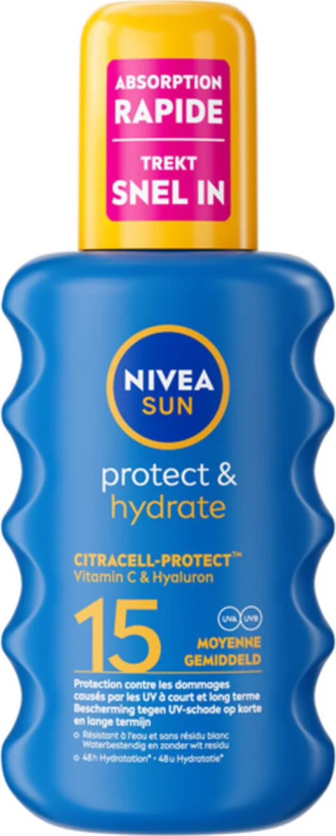 3x NIVEA Sun Protect & Hydrate Zonnebrand SPF 15 200 ml