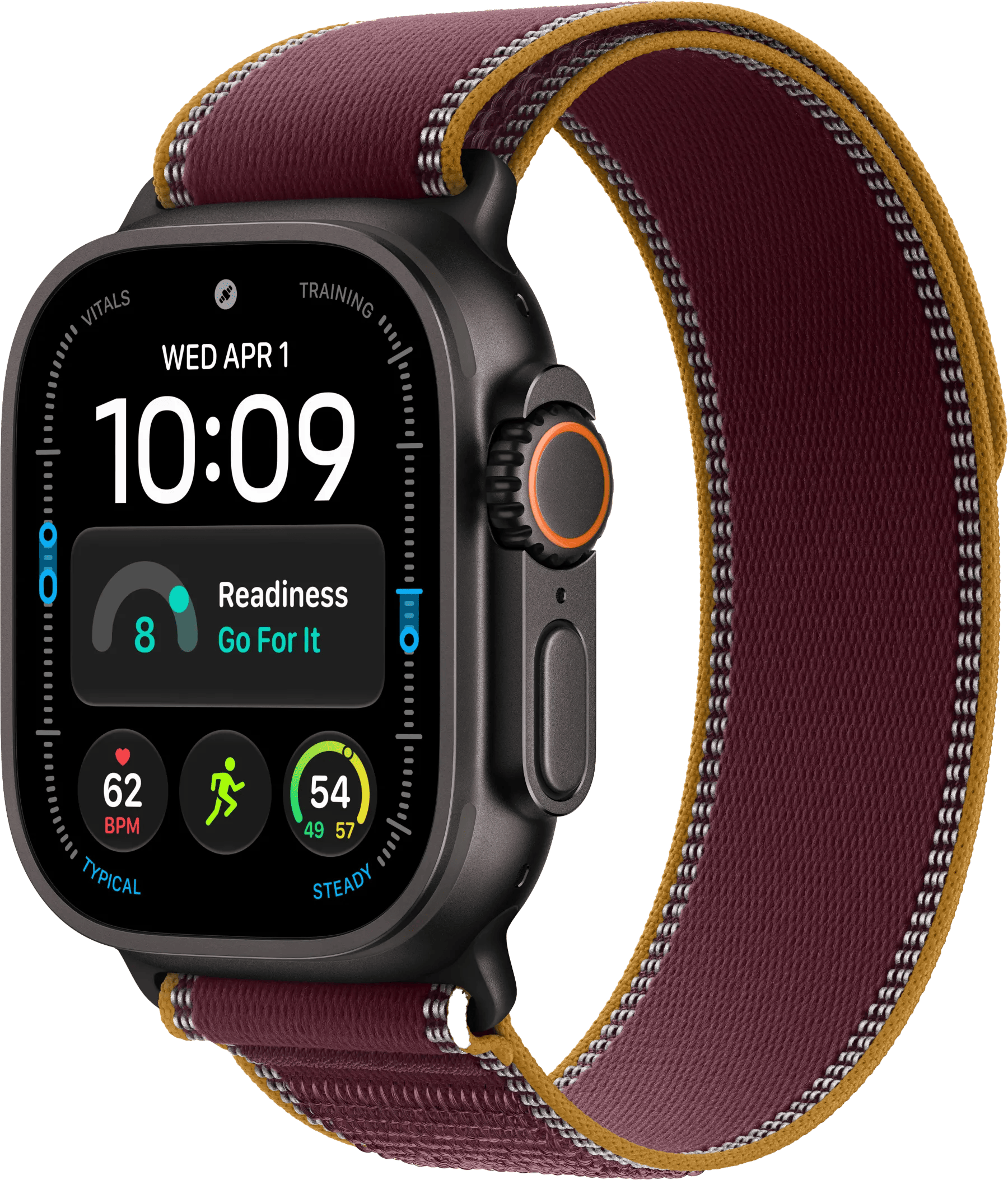 Apple Watch Ultra 4 Cellular 49mm Zwart Trail Band M/L