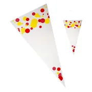 Puntzak 18x37cm Gele met rode stip - 250 stuks