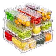 BOTC Koelkast Organizer - 10 Stuks Opbergbox - organizer bakjes - Keuken Organizers - Opbergdoos - Koelkast Bakjes - Transparant