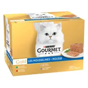 Gourmet Gold Kattenvoer Nat Mousse Rund - Konijn - Kalfsvlees - Lam 24 x 85 gr