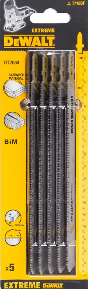 DeWALT DT2084 T 718 BF Decoupeerzaagblad voor Bochten in Sandwichmateriaal & Dun Plaatstaal VE=5