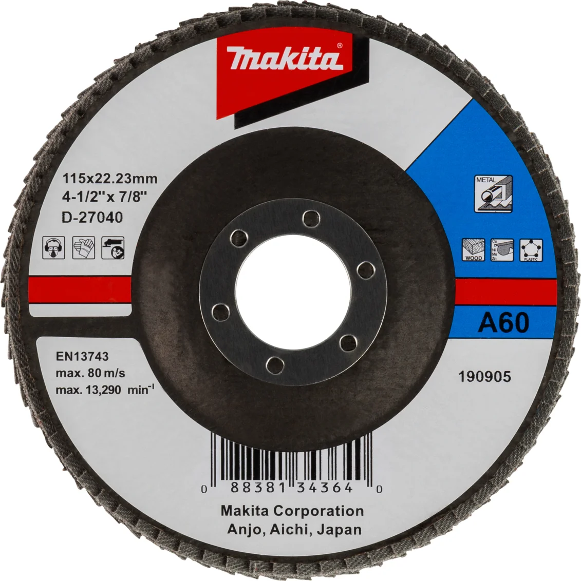 Makita D-27040 Lamellenschuurschijf A60 | 115mm