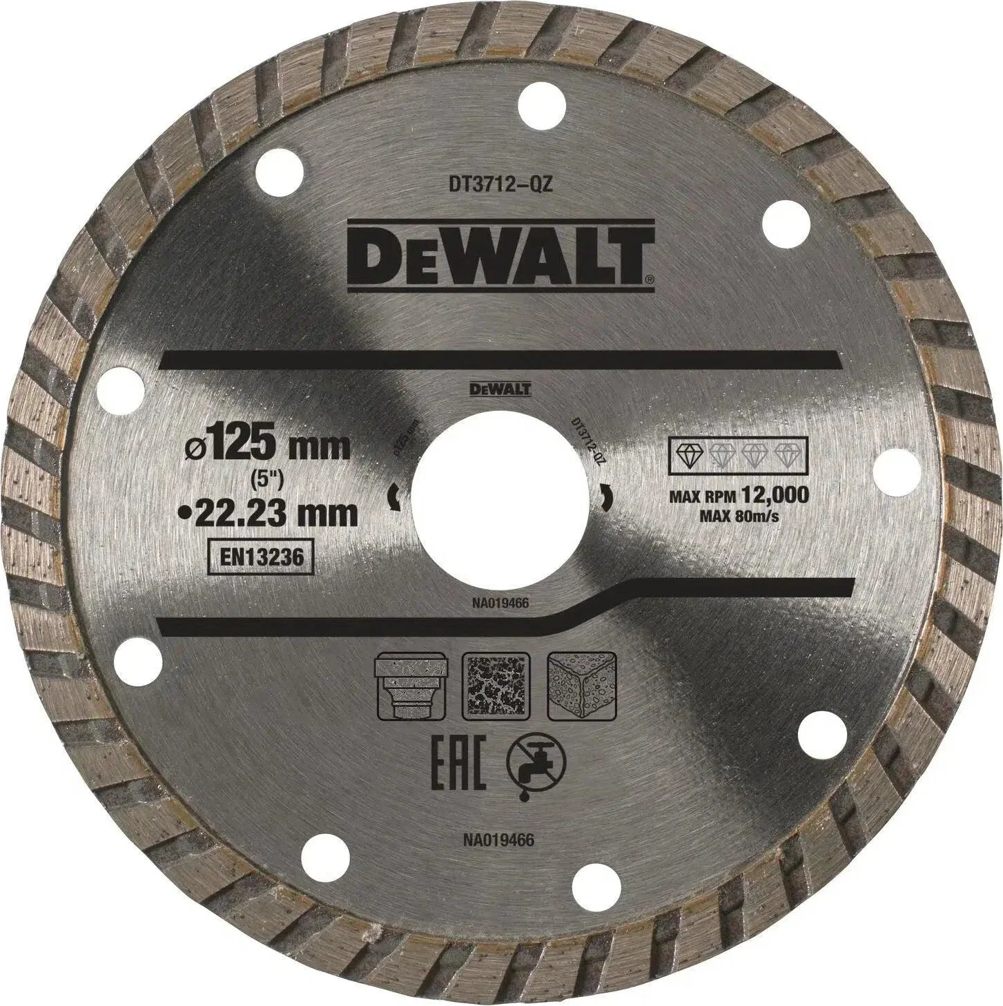 DeWALT DT3712 Diamantschijf Turbo 125x22,23mm
