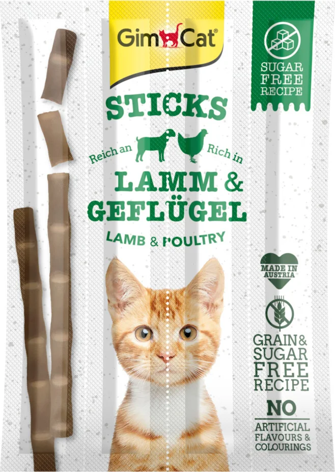 24x GimCat Sticks Gevogelte & Lam 4 stuks