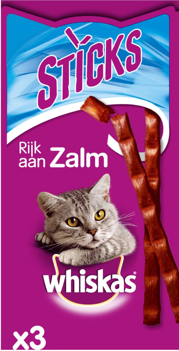 Whiskas Sticks Kattensnack Zalm 18 gr