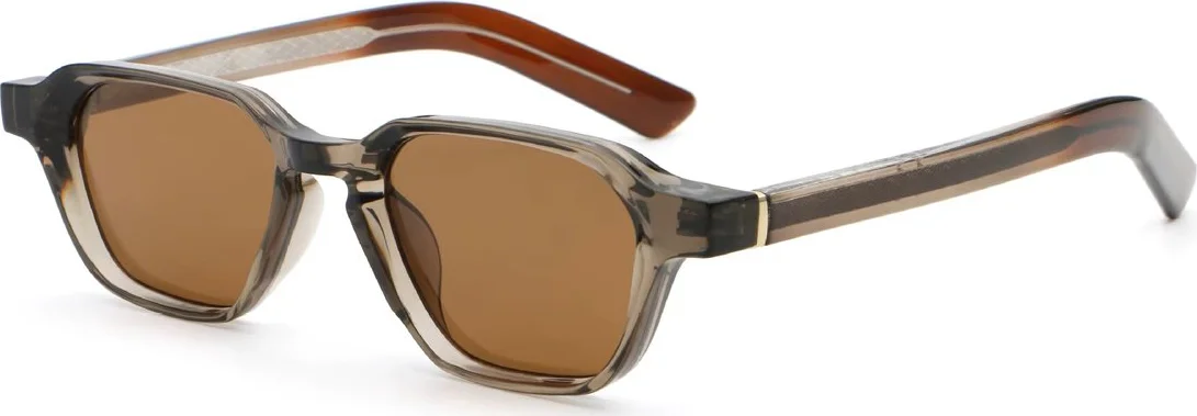 Loud and Clear® - Zonnebril - Heren - Dames - Vierkant - Bruin - Gepolariseerd - Polariserend