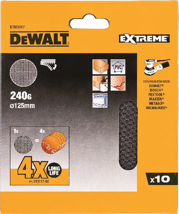 DeWALT DTM3117 Mesh Schuurgaas ø 125mm K240 VE=10