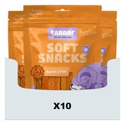 10x Braaaf Hondensnack Reepjes Kip 85 gr
