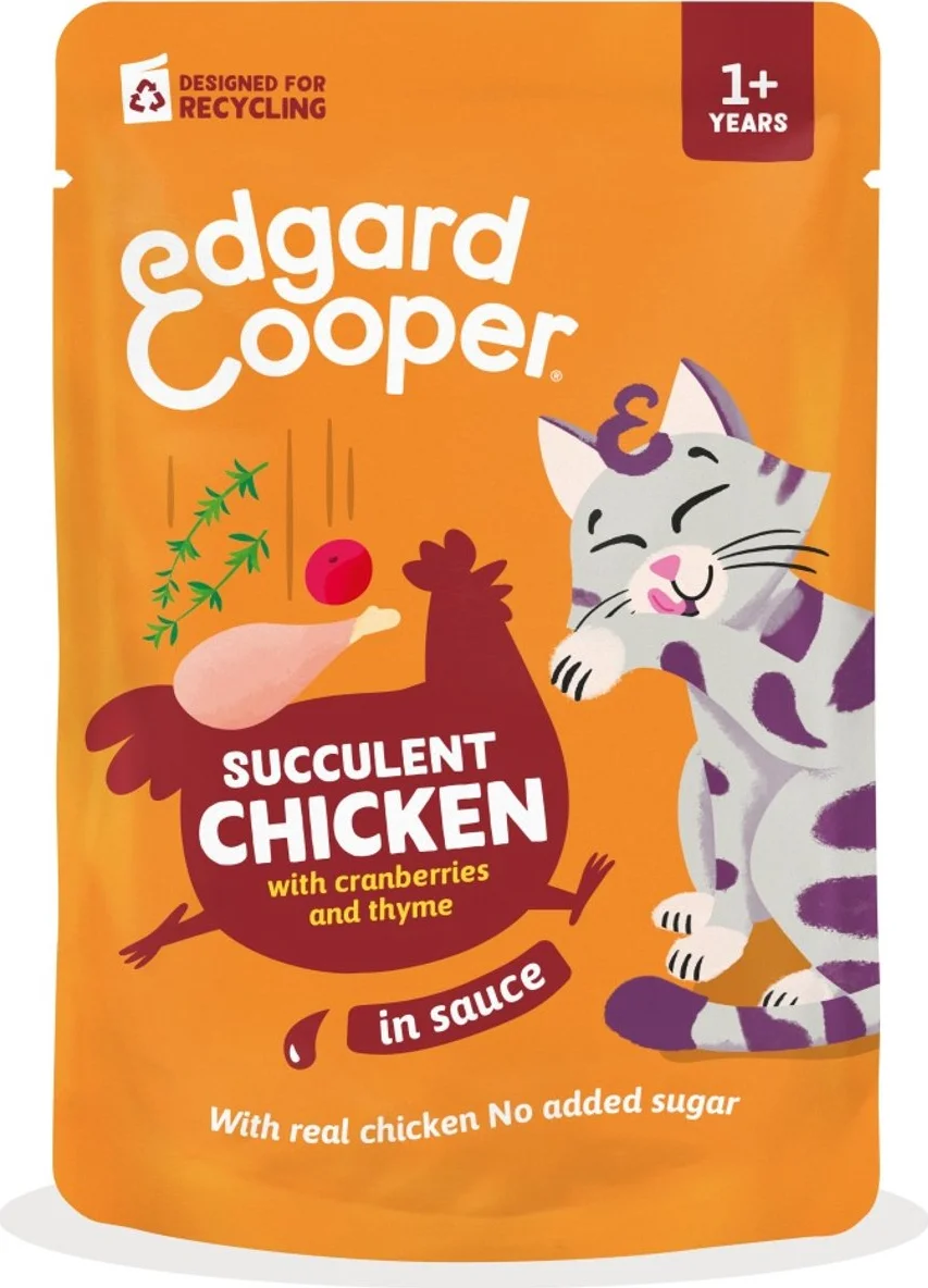 Edgard & Cooper Kat Adult Saus Pouch Kip 85 gr