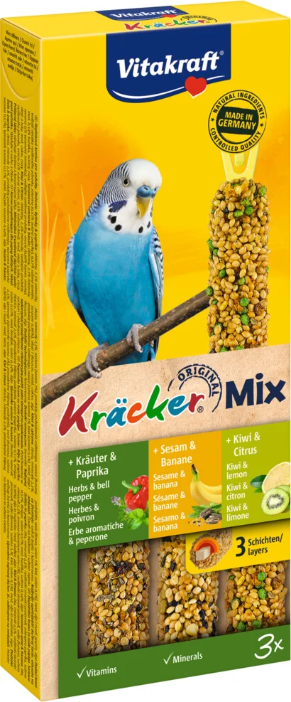 3x Vitakraft Parkiet Kracker Banaan-Kruiden-Kiwi 3 stuks